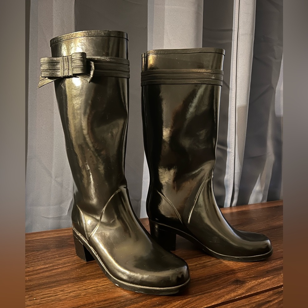 Size 9 | Kate Spade Bow Rain boot | Black | Tall